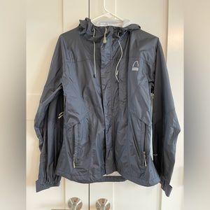 Sierra Designs Packable Hooded Windbreaker Waterproof Rain Jacket - Black - M